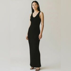 COS Black Ribbed Maxi Dress